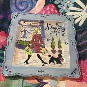 Decorative plate by Jennifer Brinley! Shopping girl